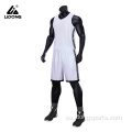 Hombres 100% poliéster jersey de baloncesto negro y corto